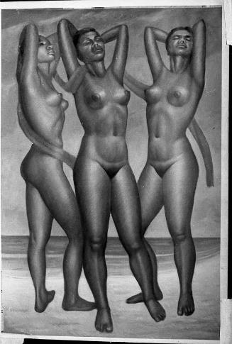 Registro fotográfico del dibujo "Tres mujeres desnudas"