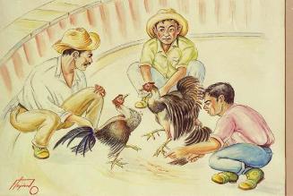 Registro fotográfico de la ilustración  "Echando gallos"