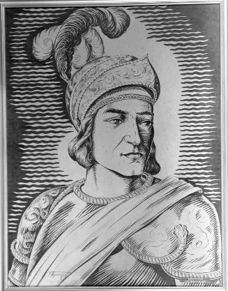 Registro fotográfico del dibujo "Retrato de don Bartolomé Colón"