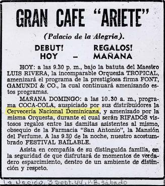 Anuncio Gran Café Ariete y CND