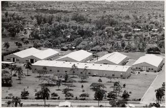 Fotografía B/N, vista aérea fábrica La Aurora, S. A. 1960-63