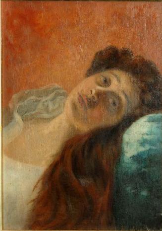 Pintura, Rostro femenino sobre almohada