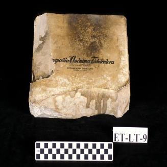 Fragmento de matriz litográfica para membrete de la Compañía Anónima Tabacalera