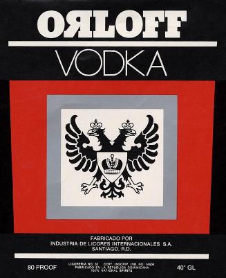 Etiqueta frontal, vodka Orloff