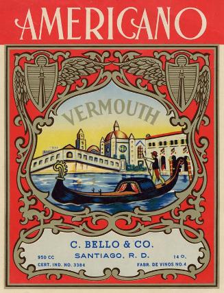 Etiqueta frontal del vermouth Americano