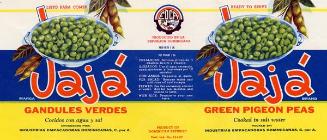 Etiquetas para latas con gandules verdes de la marca Jajá