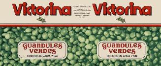 Etiquetas envolventes para latas con guandules verdes marca Victorina