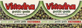 Etiqueta envolvente para latas con petit-pois marca Victorina