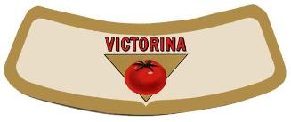 Etiqueta cuello de botella, salsa de tomate marca Victorina