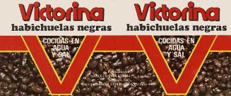 Etiqueta envolvente para lata con habichuelas negras marca 
Victorina
