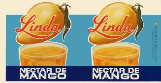 Etiquetas para latas con néctar de mango o de guayaba, marca Linda