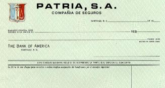 Cheques con membretes de la compañía de Seguros Patria