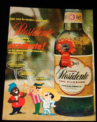 Cartel publicitario de la cerveza Presidente