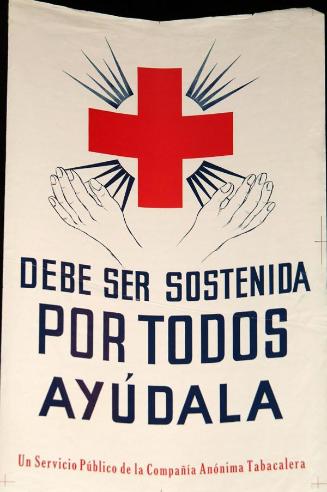 Cartel promocional de ayuda a la Cruz Roja Dominicana, Inc.
