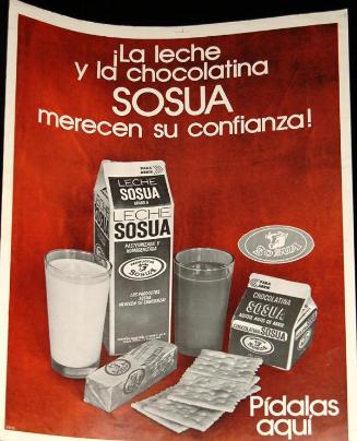 Cartel publicitario de productos lácteos marca Sosúa