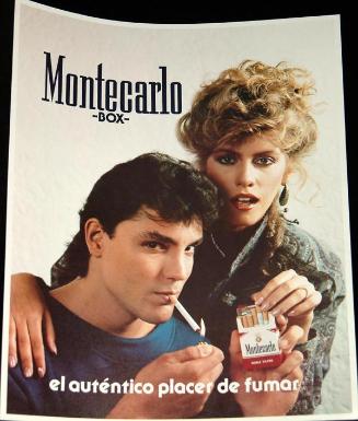 Cartel publicitario de los cigarrillos Montecarlo