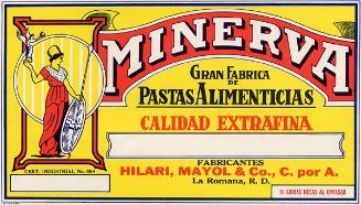 Etiquetas de las pastas alimenticias marca Minerva