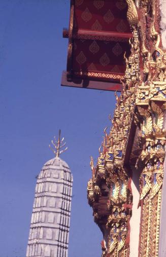 Detalles arquitectónicos del Gran Palacio Real, en Tailandia