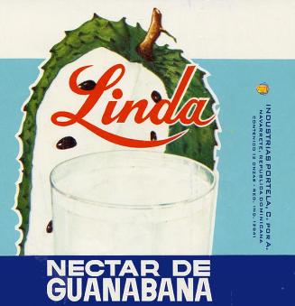 Etiquetas para latas con néctar de guanabana de la marca Linda