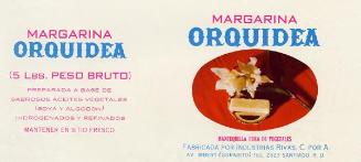 Etiquetas de la margarina Orquídea