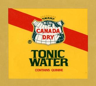 Pliegos con etiquetas impresas del agua tónica, Canada Dry