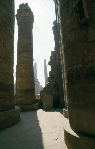 Detalle de sala hipóstila del Antiguo Egipto