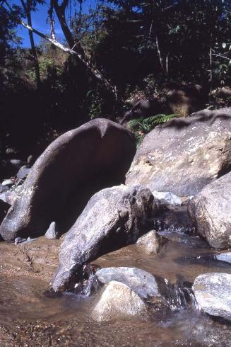 Paso del río entre rocas