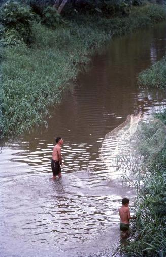 Pescadores en el río