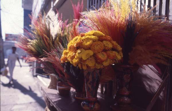 Flores en venta en calle de Santo Domingo