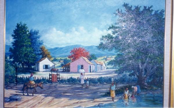Fotografía/color, de una pintura de paisaje rural
