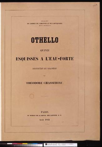 Otelo, quince bocetos con aguafuerte, cubierta del album 1844
