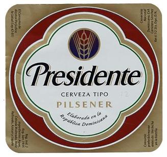Etiqueta cerveza Presidente pequeña