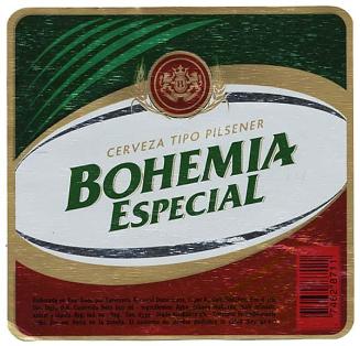 Etiqueta de cerveza Bohemia grande
