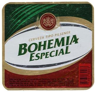 Etiqueta de cerveza Bohemia